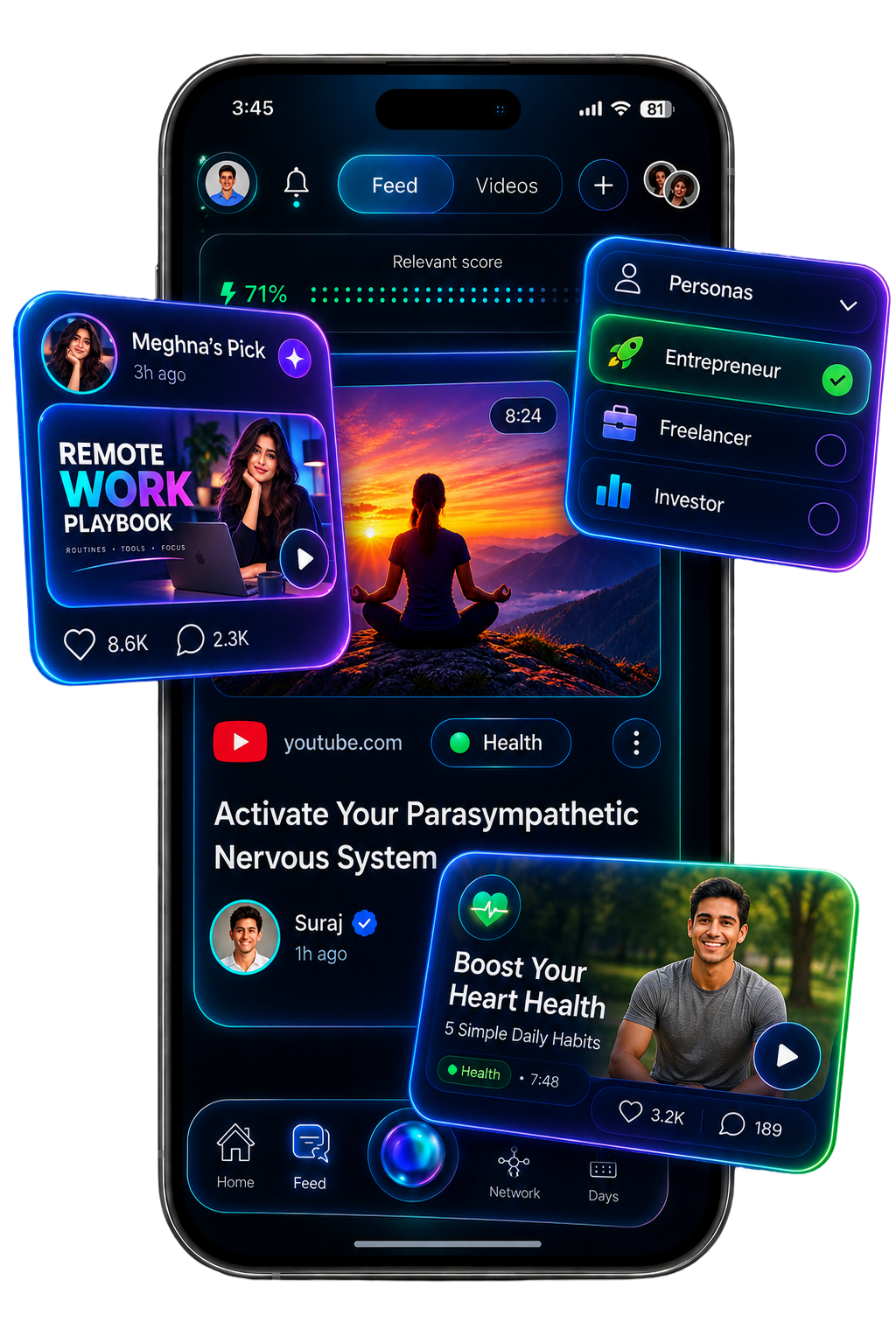 Feed, made relevant Phone HUD